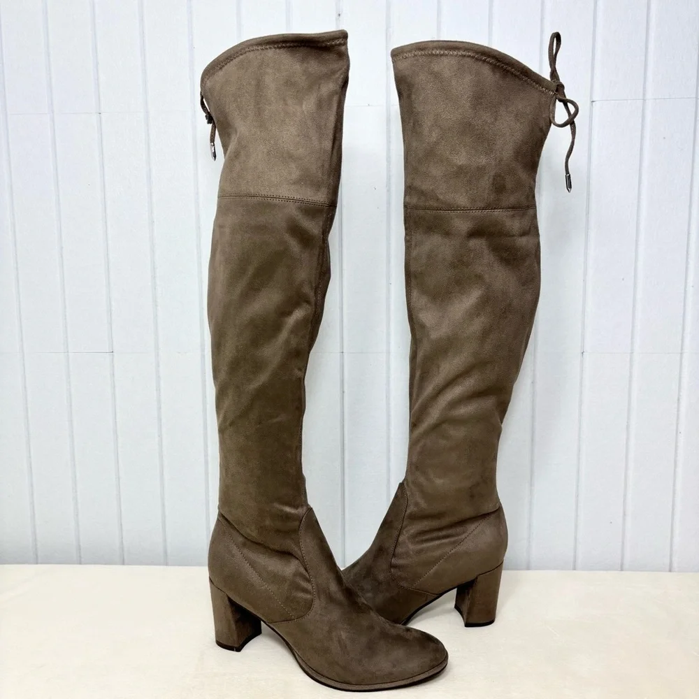 Marc Fisher‎ Over the Knee Boots Suede Taupe Size 8M